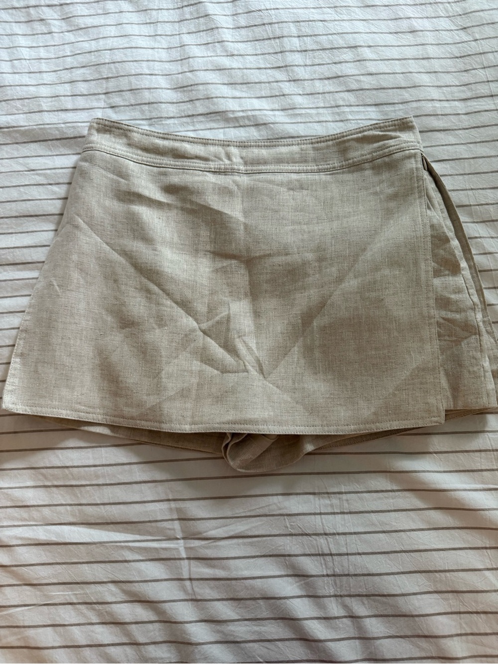 Kookai Neutral Beige Linen Skort
